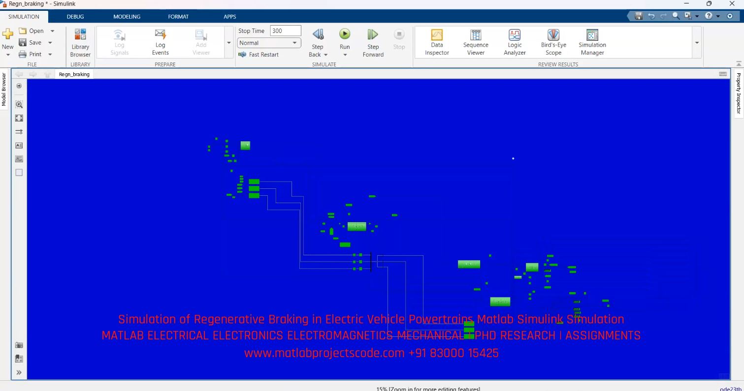 Simulation of Regenerative Braking in Electric Vehicle Powertrains Matlab Simulink Simulation